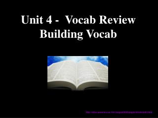 Unit 4 - Vocab Review Building Vocab