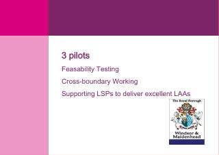 3 pilots Feasability Testing Cross-boundary Working Supporting LSPs to deliver excellent LAAs