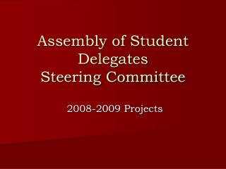 Assembly of Student Delegates Steering Committee