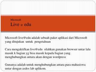 Microsoft Live @ edu