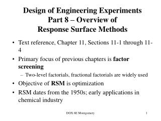 Design of Engineering Experiments Part 8 – Overview of Response Surface Methods