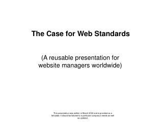The Case for Web Standards