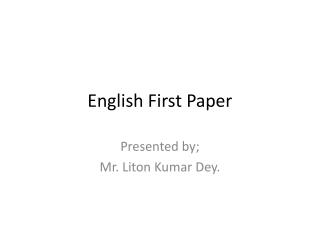 English First Paper