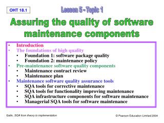 Introduction The foundations of high quality Foundation 1: software package quality