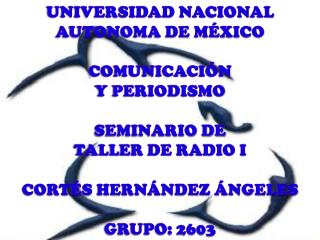 UNIVERSIDAD NACIONAL AUTONOMA DE MÉXICO COMUNICACIÓN Y PERIODISMO SEMINARIO DE
