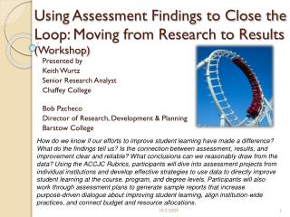 Using Assessment Findings to Close the Loop: Moving from Research to Results (Workshop)