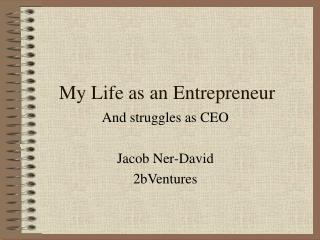 My Life as an Entrepreneur
