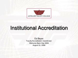 Institutional Accreditation