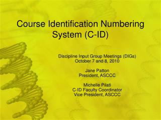Course Identification Numbering System (C-ID)