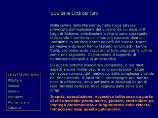 SOS dalle Città del Tufo