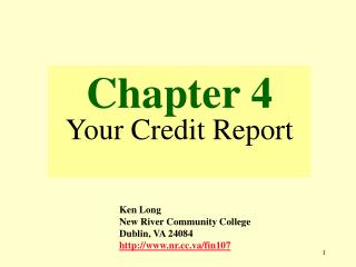 Chapter 4 Your Credit Report