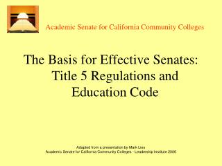 Academic Senate for California Community Colleges