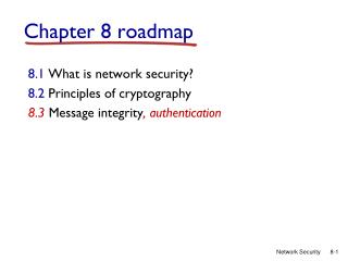 Chapter 8 roadmap