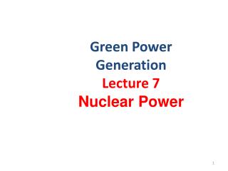 Green Power Generation