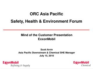 ORC Asia Pacific Safety, Health &amp; Environment Forum