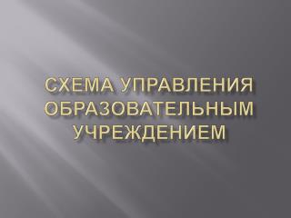 СХЕМА УПРАВЛЕНИЯ ОБРАЗОВАТЕЛЬНЫМ УЧРЕЖДЕНИЕМ