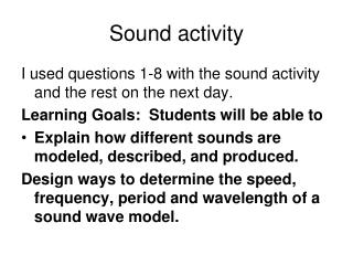 Sound activity