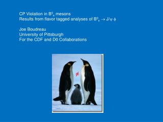 CP Violation in B 0 s mesons Results from flavor tagged analyses of B 0 s  J/ y f Joe Boudreau