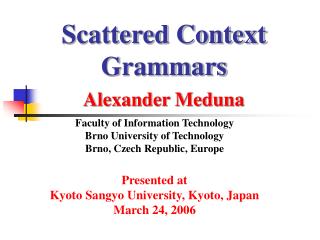 Scattered Context Grammars