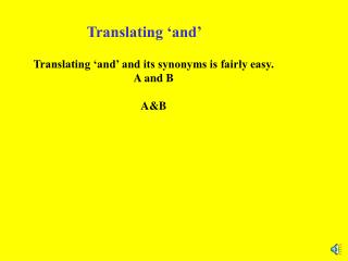 Translating ‘and’