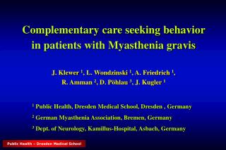 Complementary care seeking behavior in patients with Myasthenia gravis