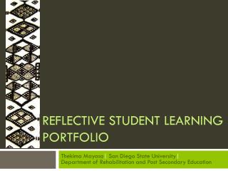 Reflective student learning Portfolio