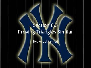 Section 8.3 Proving Triangles Similar