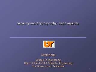 Security and Cryptography: basic aspects