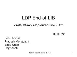 LDP End-of-LIB