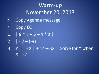 Warm-up November 20, 2013