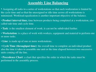 Assembly Line Balancing