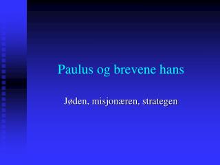 Paulus og brevene hans