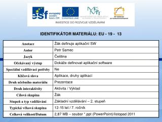 Identifikátor materiálu: EU - 19 - 13