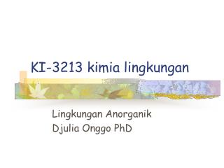 KI-3213 kimia lingkungan