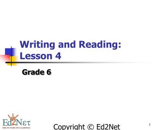 Writing and Reading: Lesson 4