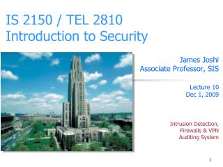 IS 2150 / TEL 2810 Introduction to Security