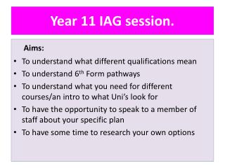 Year 11 IAG session.