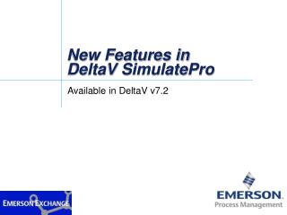 New Features in DeltaV SimulatePro