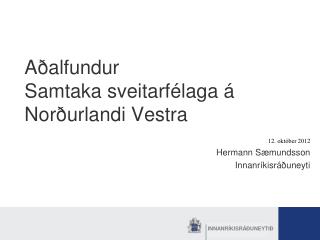 Aðalfundur Samtaka sveitarfélaga á Norðurlandi Vestra