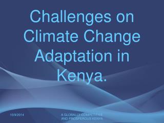 Challenges on Climate Change Adaptation in Kenya.