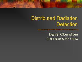 Distributed Radiation Detection