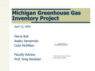 Michigan Greenhouse Gas Inventory Project