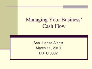 Managing Your Business’ Cash Flow