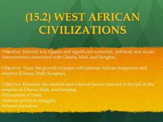 (15.2) WEST AFRICAN CIVILIZATIONS