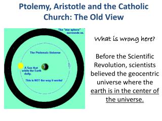 Ptolemy, Aristotle and the Catholic Church: The Old View