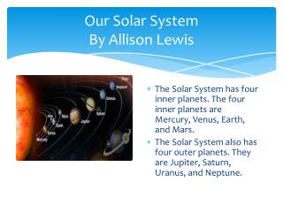 Our Solar System By Allison Lewis