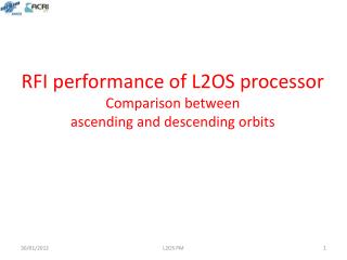 RFI performance of L2OS processor Comparison between ascending and descending orbits