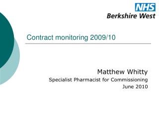 Contract monitoring 2009/10