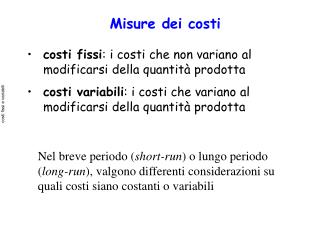 costi fissi e variabili