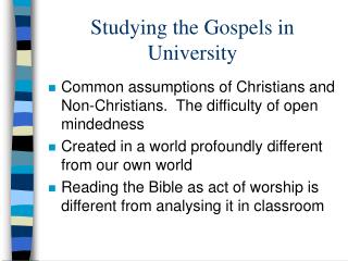 Studying the Gospels in University